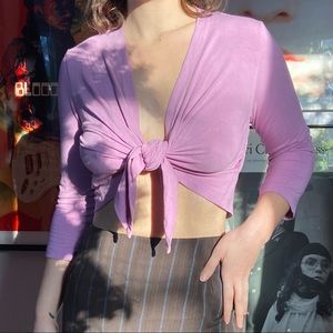 Super cute lilac color wrap top